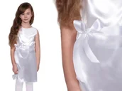 Stroje karnawałowe - SUKIENKA ANIOŁEK POLIESTER BIAŁA 116-128 - miniaturka - grafika 1