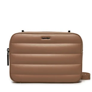 Torebka Calvin Klein Line Quilt Camera Bag K60K612114 Brązowy - Torebki damskie - miniaturka - grafika 1