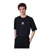 Koszulki męskie - CHAMPION KOSZULKA MĘSKA T-SHIRT CREWNECK T-SHIRT CZARNA r.M - miniaturka - grafika 1