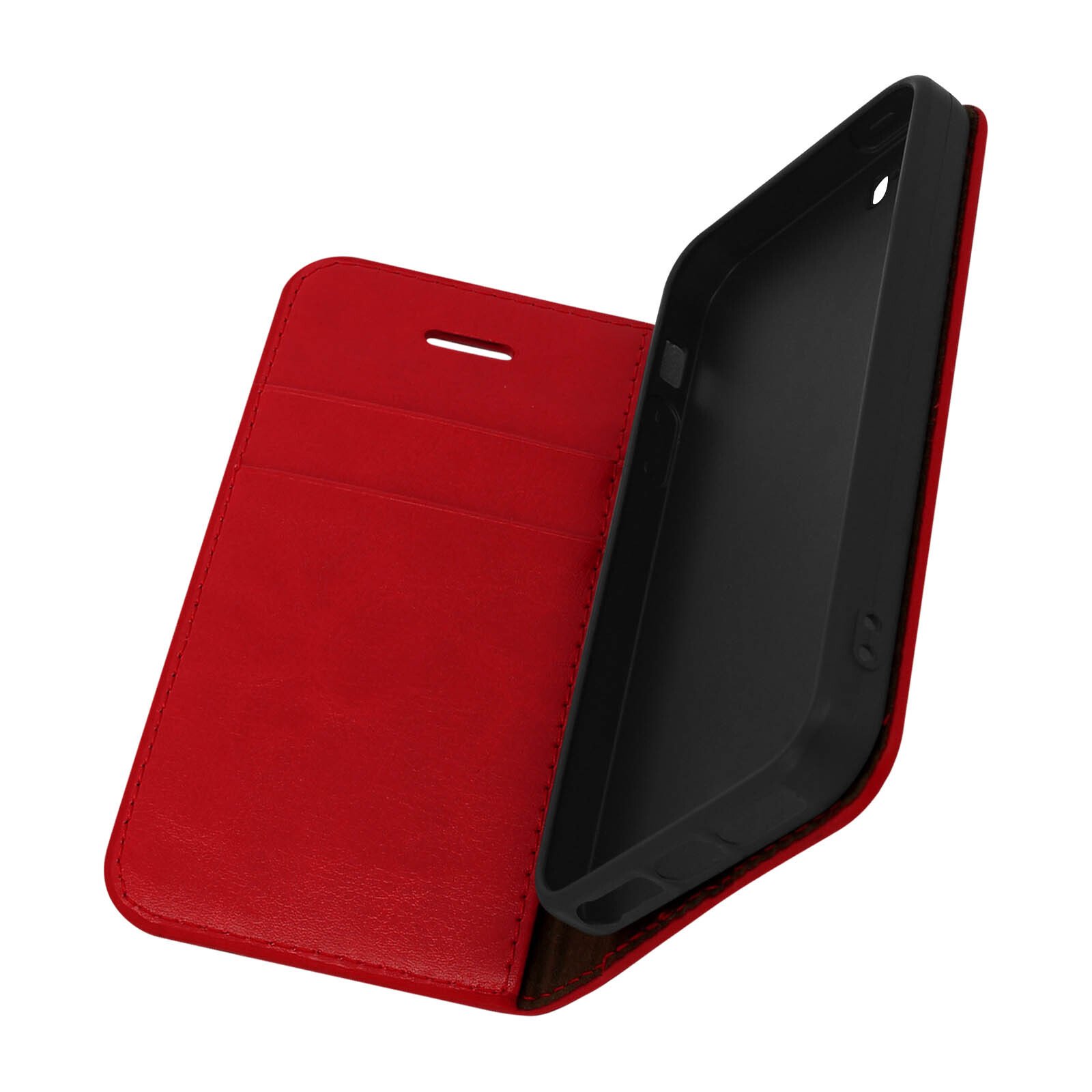 Фото - Портмоне / гаманець Etui ochronne Apple iPhone 5, 5s, SE Flip wykonane z prawdziwej skóry w stylu portfela - czerwone