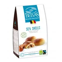 BELVAS BELGIJSKIE CZEKOLADKI BIAŁE Z NADZIENIEM ORZECHOWYM SEA SHELLS BEZGLUTENOWE FAIR TRADE BIO 100 g - BELVAS - Czekolada - miniaturka - grafika 1