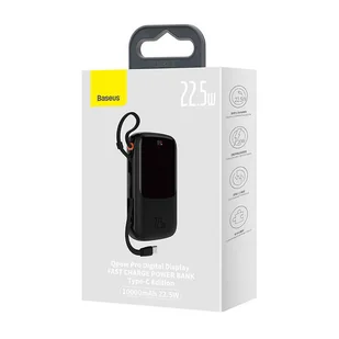 Powerbank Baseus Qpow Pro z kablem USB-C, USB-C, USB, 10000mAh, 22.5W (czarny) - Powerbanki - miniaturka - grafika 8