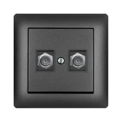 Gniazdka elektryczne - Elektro-Plast Gniazdo antenowe Astoria 2xTV FF czarne - miniaturka - grafika 1