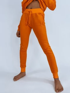 Spodnie sportowe damskie - Spodnie damskie dresowe FITS pomarańczowe UY0583 - Dstreet - grafika 1