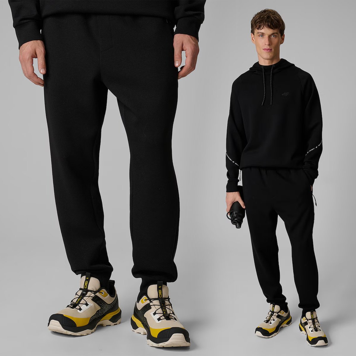 Spodnie Dresowe Męskie 4F Dresy Sportowe Joggery Czarne 4FWSS26TTROM1443 L
