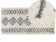 Dywany - Dywan shaggy 80x150 cm biało-szary AYRUM - miniaturka - grafika 1