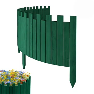 Floranica PŁOTEK OGRODOWY drewniany, elastyczny, obrzeże rabatek, palisada 200 x 40 cm Zielony - Ogrodzenia - miniaturka - grafika 1