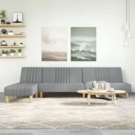 Narożniki - Sofa rozkładana L, jasnoszara, 255x140x70 cm, tkan - miniaturka - grafika 1