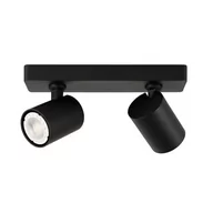 Lampy sufitowe - Italux Sufitowa LAMPA plafon LUMSI SPL-2071-2-MB-BL metalowa OPRAWA regulowane reflektorki na listwie czarny SPL-2071-2-MB-BL - miniaturka - grafika 1