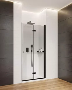 Deante Kerria Plus Drzwi prysznicowe składane 90x200 cm czarny KTSXN41P - Ścianki i drzwi prysznicowe - miniaturka - grafika 1