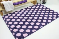 Dywaniki łazienkowe - Dywan Łazienkowy Kropki Pluszowy Antypoślizgowy 80x150cm fioletowy - miniaturka - grafika 1