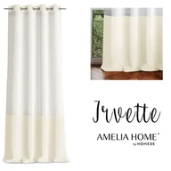 Firany - Biało-beżowa zasłona AmeliaHome Irvelette Eyelets, 140x270 cm - miniaturka - grafika 1