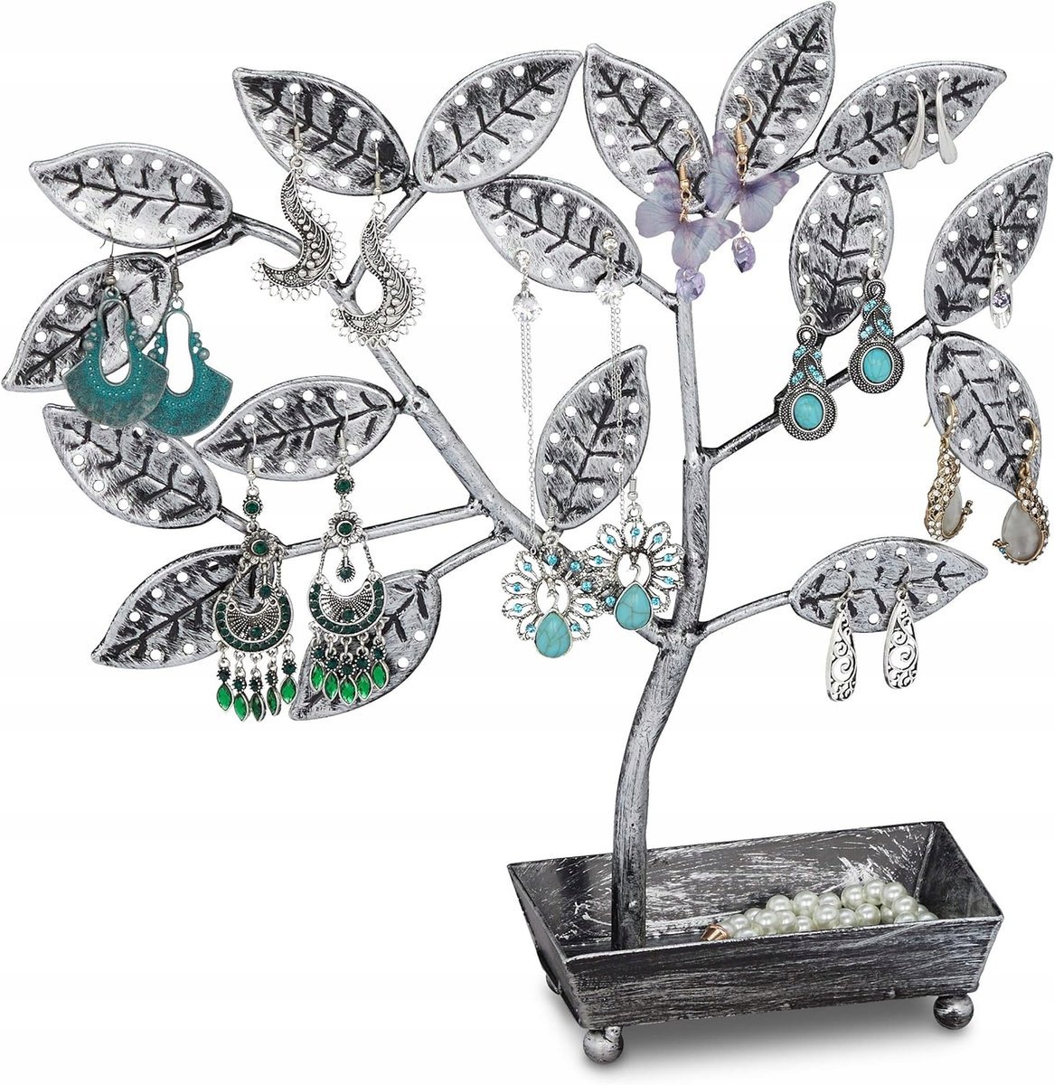 STOJAK DRZEWKO NA BIŻUTERIĘ KOLCZYKI ŁAŃCUSZKI STYLOWY VINTAGE