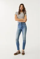Spodnie damskie - Stradivarius D09 Jeansy skinny z bardzo wysokim stanem Średni niebieski 32 - miniaturka - grafika 1