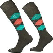 Skarpetki jeździeckie - COMODO Podkolanówki jeździeckie antykleszczowe - antracyt/turkus/pomarańczowy - miniaturka - grafika 1