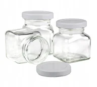 Pojemniki kuchenne - 3x Szklany pojemnik słoik z białą zakrętką do zalewu świec świeczek 120 ml - miniaturka - grafika 1