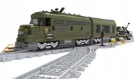 Klocki - KLOCKI KONSTRUKCYJNE POCIĄG WOJSKOWY ZIELONY 764 ELEMENTY ZESTAW PREZENT - miniaturka - grafika 1