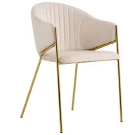 Krzesła - Krzesło Glamour beż DC-890-1 / złote nogi - miniaturka - grafika 1