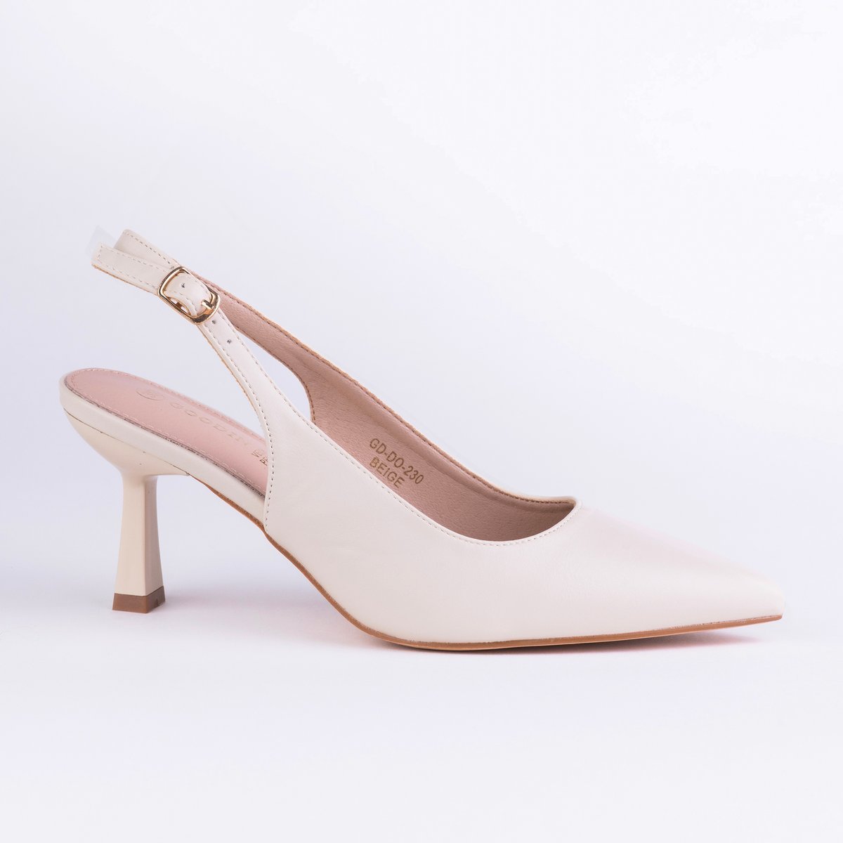 Czółenka Damskie Eleganckie GOODIN GD-DO-230 klasyk skóra szpic krem beż 36