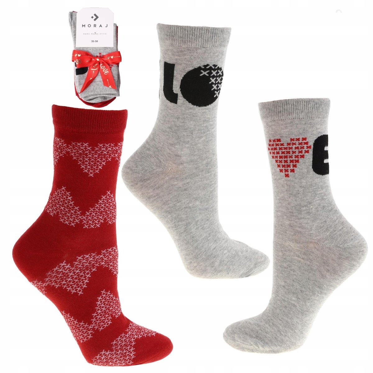DZIEŃ KOBIET Skarpety Damskie Bawełniane Na Prezent 2 Pary 38/41 MORAJ