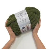 Pasmanteria - Gruba włóczka chenille Oliwkowy - miniaturka - grafika 1