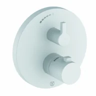 Baterie podtynkowe - KLUDI 208355315 NOVA FONTE Puristic podtynkowa bateria natryskowa z termostatem, biały mat - miniaturka - grafika 1