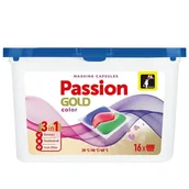 Środki do prania - Passion Gold Color 3w1 16 kapsułek – niemieckie kapsułki do prania kolorowych tkanin, skuteczne czyszczenie i ochrona koloru - miniaturka - grafika 1