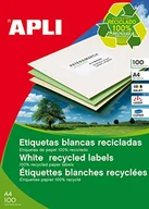 Etykiety do drukarek - APLI 12063 – etykiety z recyklingu, białe, 105 x 29 mm, 100 arkuszy - miniaturka - grafika 1