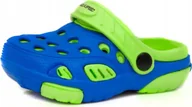 Buty dla dziewczynek - Aqua-Speed Klapki dziecięce basenowe, na plażę, chodaki LIDO niebiesko-zielone Aqua-Speed Rozmiar 19 - miniaturka - grafika 1