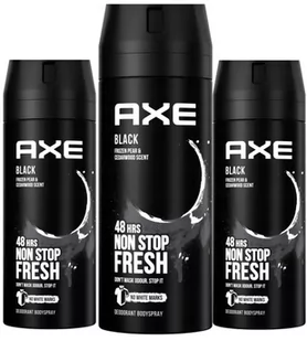 Axe Black, Dezodorant W Aerozolu, 3x150ml - Dezodoranty i antyperspiranty dla kobiet - miniaturka - grafika 1