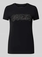 Koszulki i topy damskie - T-shirt z wyhaftowanym logo - miniaturka - grafika 1