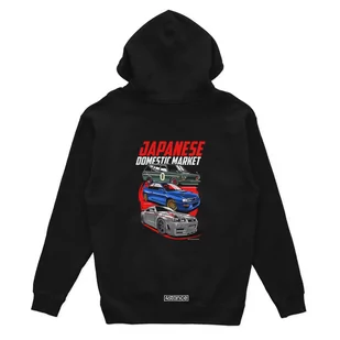 Czarna bluza z kapturem JDM Japanese Domestic Market-3XL - Odzież do sportów motorowych - miniaturka - grafika 1