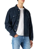 Kurtki męskie - Springfield Męska kurtka Chaqueta Trucker Denim Oversize, granatowy, S - miniaturka - grafika 1