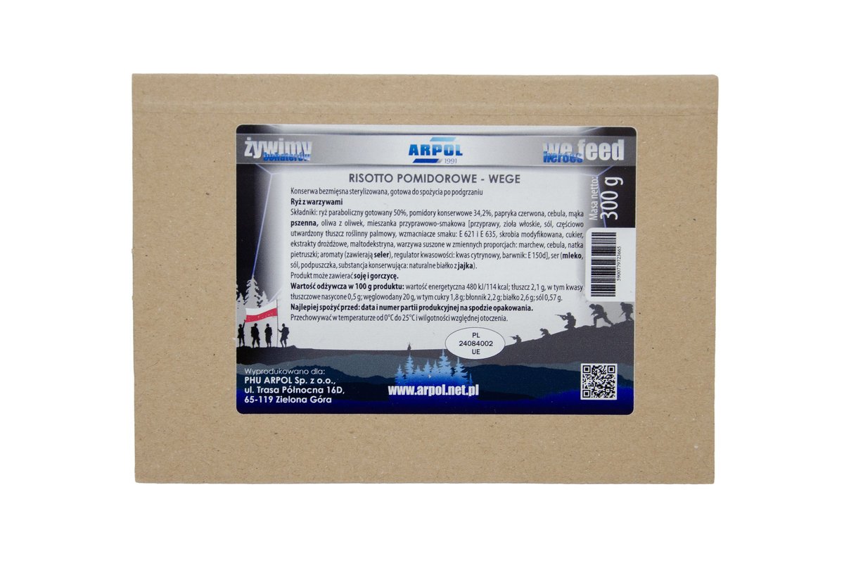 Risotto pomidorowe 300 g WEGE konserwa wojskowa danie gotowe tacka