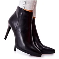 Botki damskie - Botki Damskie Na Szpilce Sergio Leone BT501 czarne - miniaturka - grafika 1