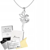 Biżuteria dla dzieci - NASZYJNIK SREBRNY WRÓŻKA ŁAŃCUSZEK KRYSZTAŁ SREBRO 925 PREZENT ŻYCZENIA - miniaturka - grafika 1