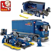 Klocki - Sluban Klocki Ciężarówka Transportująca Auto 641el B0357 G045116 z2e* - miniaturka - grafika 1