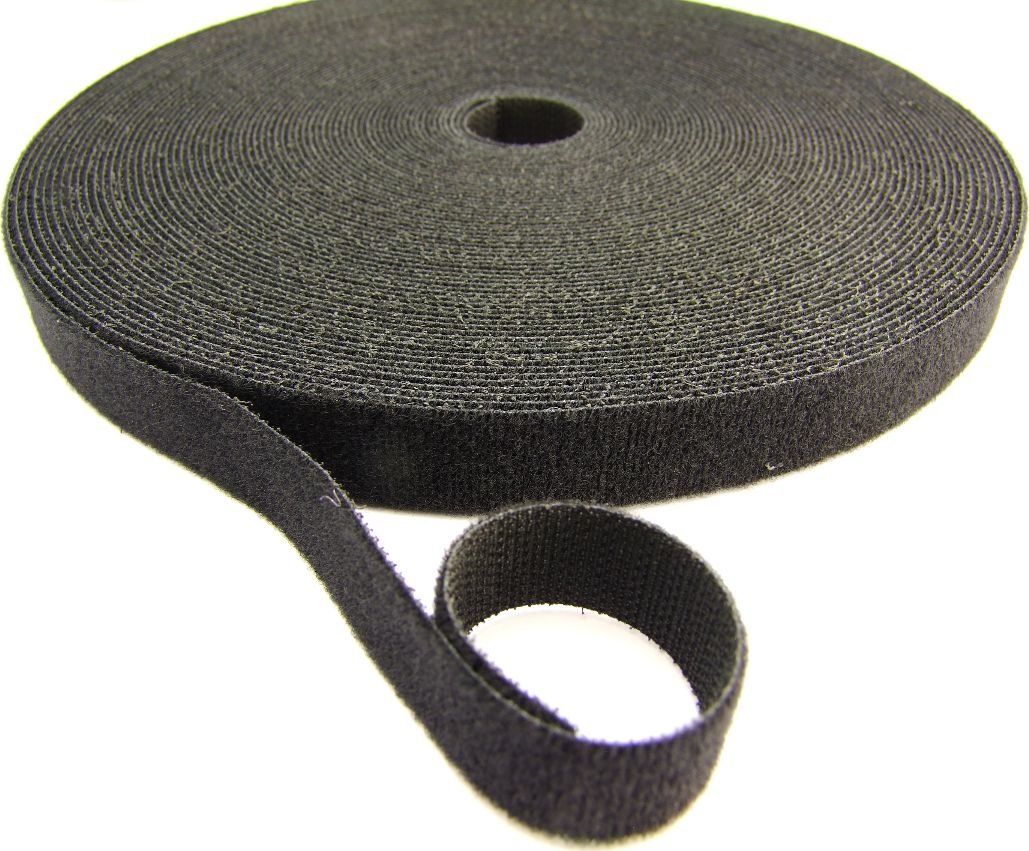 Wojtap Dwustronna taśma rzepowa szr. 16 mm, 25 metrów czarna