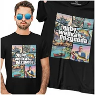 Koszulki męskie - PREZENT DLA WĘDKARZA KOSZULKA MĘSKA WĘDKARSKA RYBY WĘDKA PRZYGODA GTA - miniaturka - grafika 1