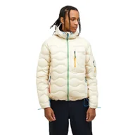 Kurtki i kamizelki sportowe męskie - Kurtka Peak Performance puchowa męska Helium Utility Down Hood beżowa - XL - miniaturka - grafika 1