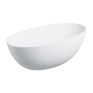 Wanny - Omnires Shell M+ Wanna wolnostojąca 148x75 cm biały mat + syfon z korkiem klik-klak SHELL148WWBM - miniaturka - grafika 1