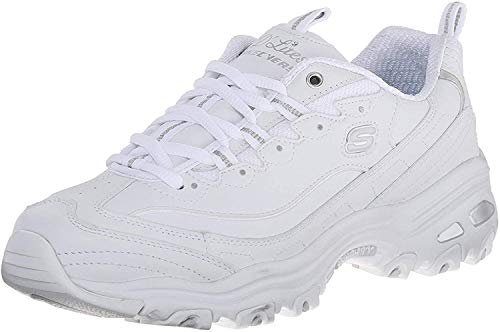 Skechers Damskie trampki D'Lites - Fresh Start Fashion Sneaker, biały, srebrny - 42 EU