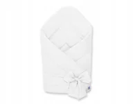 Rożki i beciki - Dwustronny rożek dla niemowląt miękki bawełniany z wiązaniem - biały - miniaturka - grafika 1