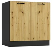 Szafki kuchenne - Szafka pod zlewozmywak 80 cm grafit + dąb artisan C3-L62 - miniaturka - grafika 1