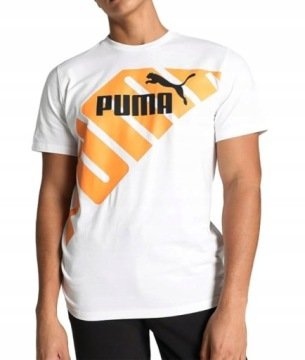 3313 Koszulka Męska Puma T-shirt Sportowa Bawełniana Biała M