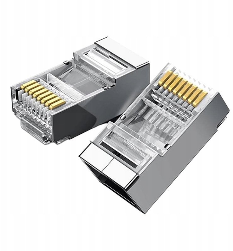 Ugreen Tikla wtyczka RJ45 8P8C CAT6 STP do sztywnych i elastycznych kabli 100gab.