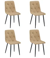 Krzesła - Krzesło LIBRA - brąz materiał / nogi czarne x 4 - miniaturka - grafika 1