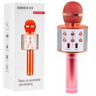 Instrumenty muzyczne dla dzieci - Mikrofon Karaoke Z Głośnikiem Różowe Złoto - miniaturka - grafika 1