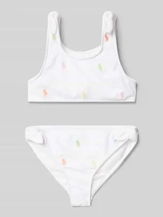 Bikini z wyhaftowanym logo - Stroje kąpielowe dla dziewczynek - miniaturka - grafika 1