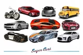 Naklejki na ścianę - Naklejki na ścianę z samochodami - Super Cars 4, 200x100 cm - miniaturka - grafika 1